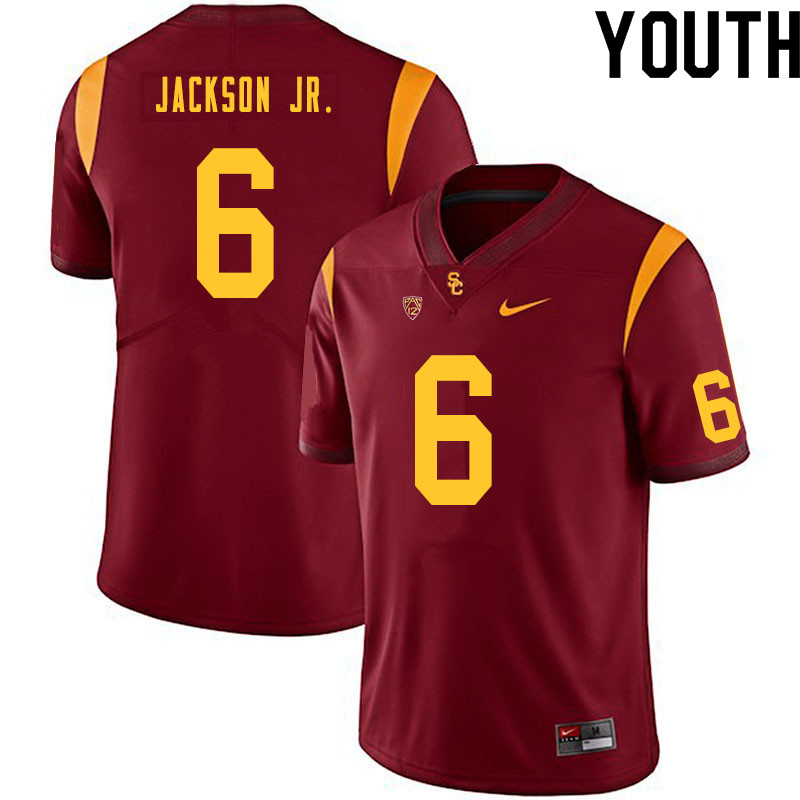 Youth #6 Joshua Jackson Jr. USC Trojans College Football Jerseys Sale-Cardinal